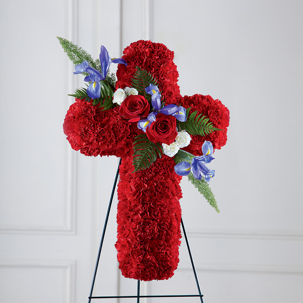 Faithful Hero Floral Cross – SWEET CREATIONS BROOKFIELD FLWRS & BLLNS, Brookfield IL