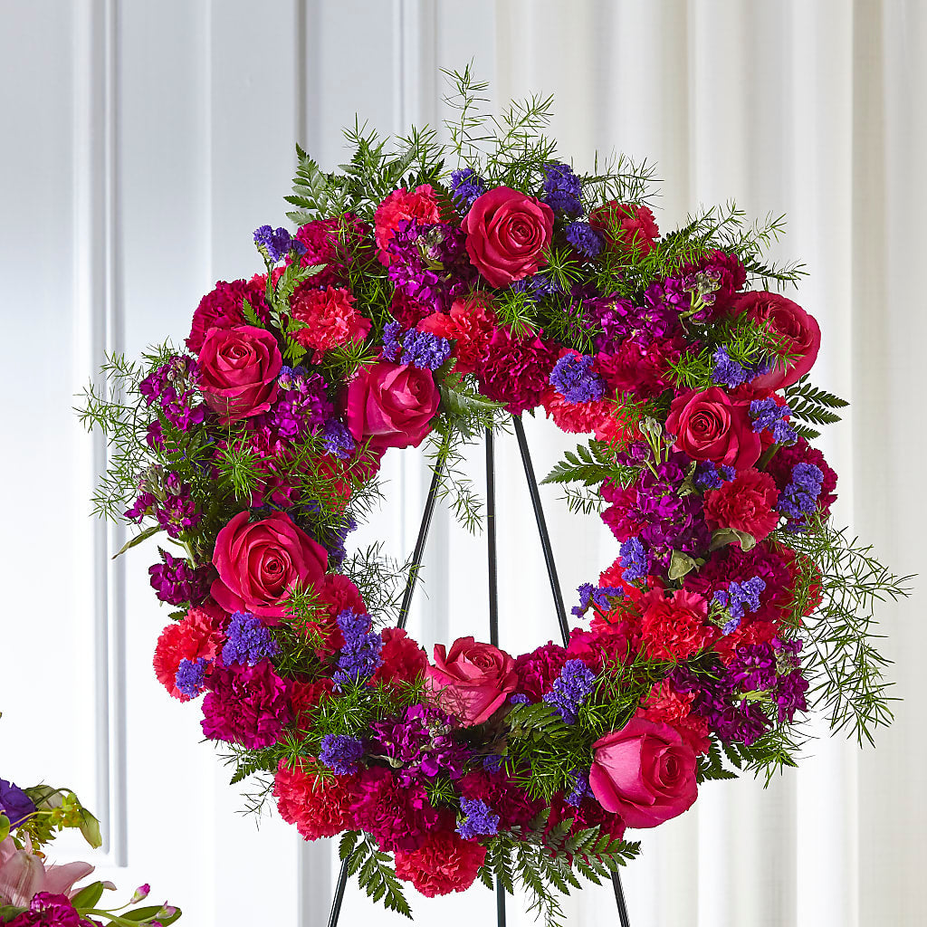 Calming Colors Wreath – SWEET CREATIONS BROOKFIELD FLWRS & BLLNS, Brookfield IL