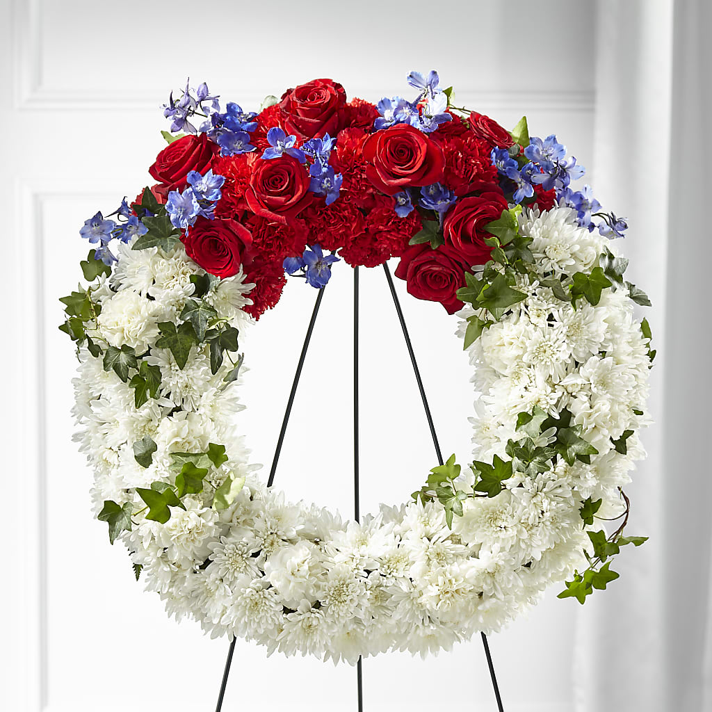 Patriotic Passion Wreath – SWEET CREATIONS BROOKFIELD FLWRS & BLLNS, Brookfield IL