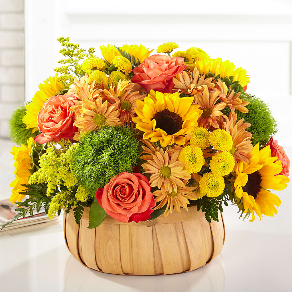 Harvest Sunflower Basket – SWEET CREATIONS BROOKFIELD FLWRS & BLLNS, Brookfield IL