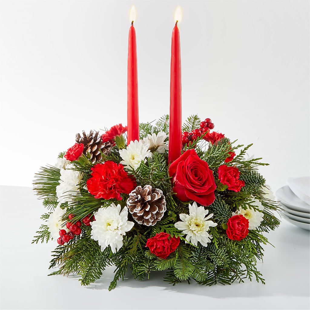 Holiday Soiree Centerpiece – SWEET CREATIONS BROOKFIELD FLWRS & BLLNS, Brookfield IL