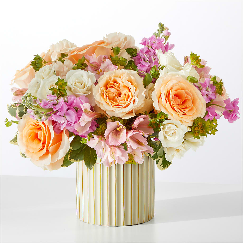 Paradise Bouquet with Ivory Vase – SWEET CREATIONS BROOKFIELD FLWRS & BLLNS, Brookfield IL