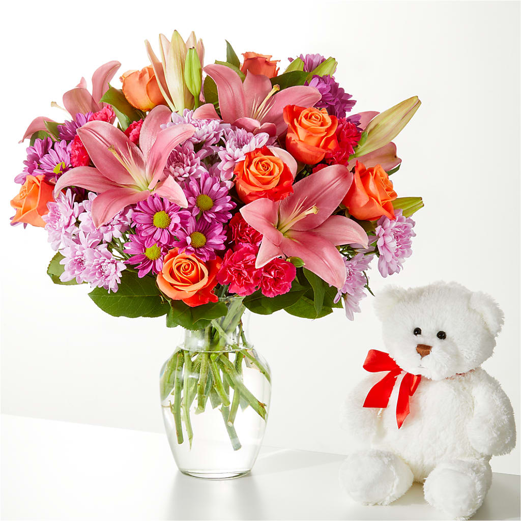One and Only Bouquet and Bear Bundle – SWEET CREATIONS BROOKFIELD FLWRS & BLLNS, Brookfield IL