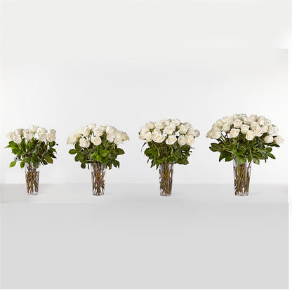 Long Stem White Rose Bouquet – SWEET CREATIONS BROOKFIELD FLWRS & BLLNS, Brookfield IL
