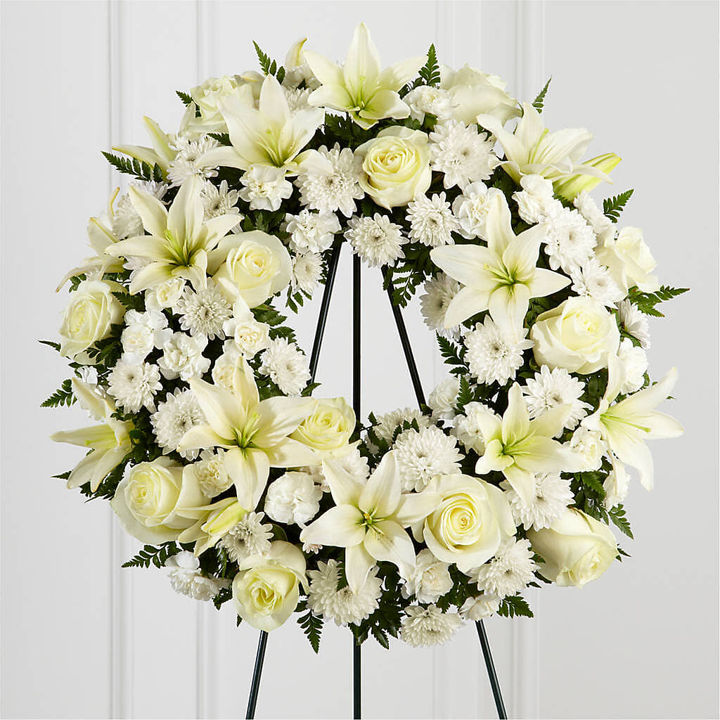 Treasured Tribute Wreath – SWEET CREATIONS BROOKFIELD FLWRS & BLLNS, Brookfield IL