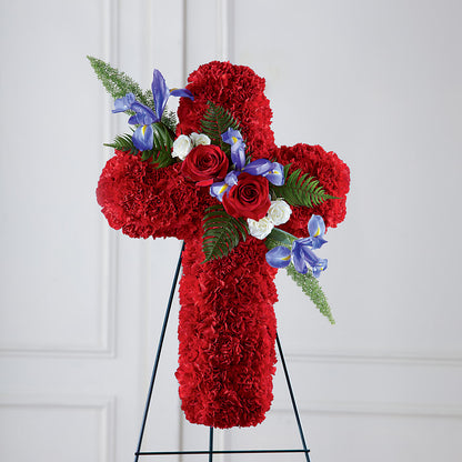 Faithful Hero Floral Cross – SWEET CREATIONS BROOKFIELD FLWRS & BLLNS, Brookfield IL