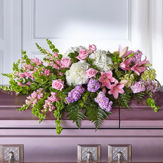 Life's Gratitude Casket Spray – SWEET CREATIONS BROOKFIELD FLWRS & BLLNS, Brookfield IL