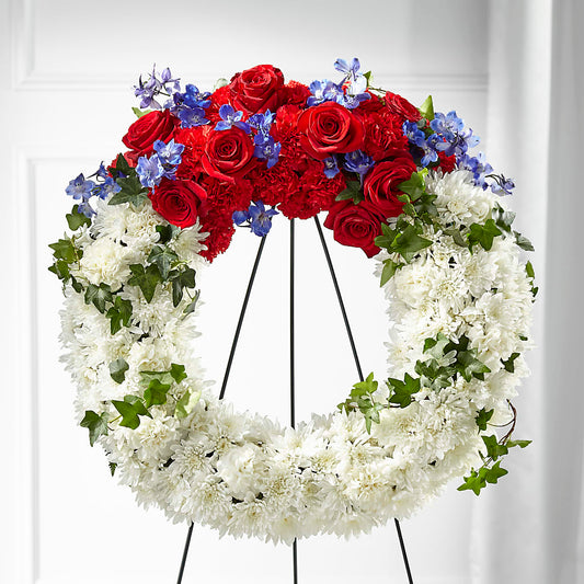 Patriotic Passion Wreath – SWEET CREATIONS BROOKFIELD FLWRS & BLLNS, Brookfield IL