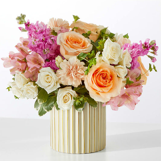 Paradise Bouquet with Ivory Vase – SWEET CREATIONS BROOKFIELD FLWRS & BLLNS, Brookfield IL