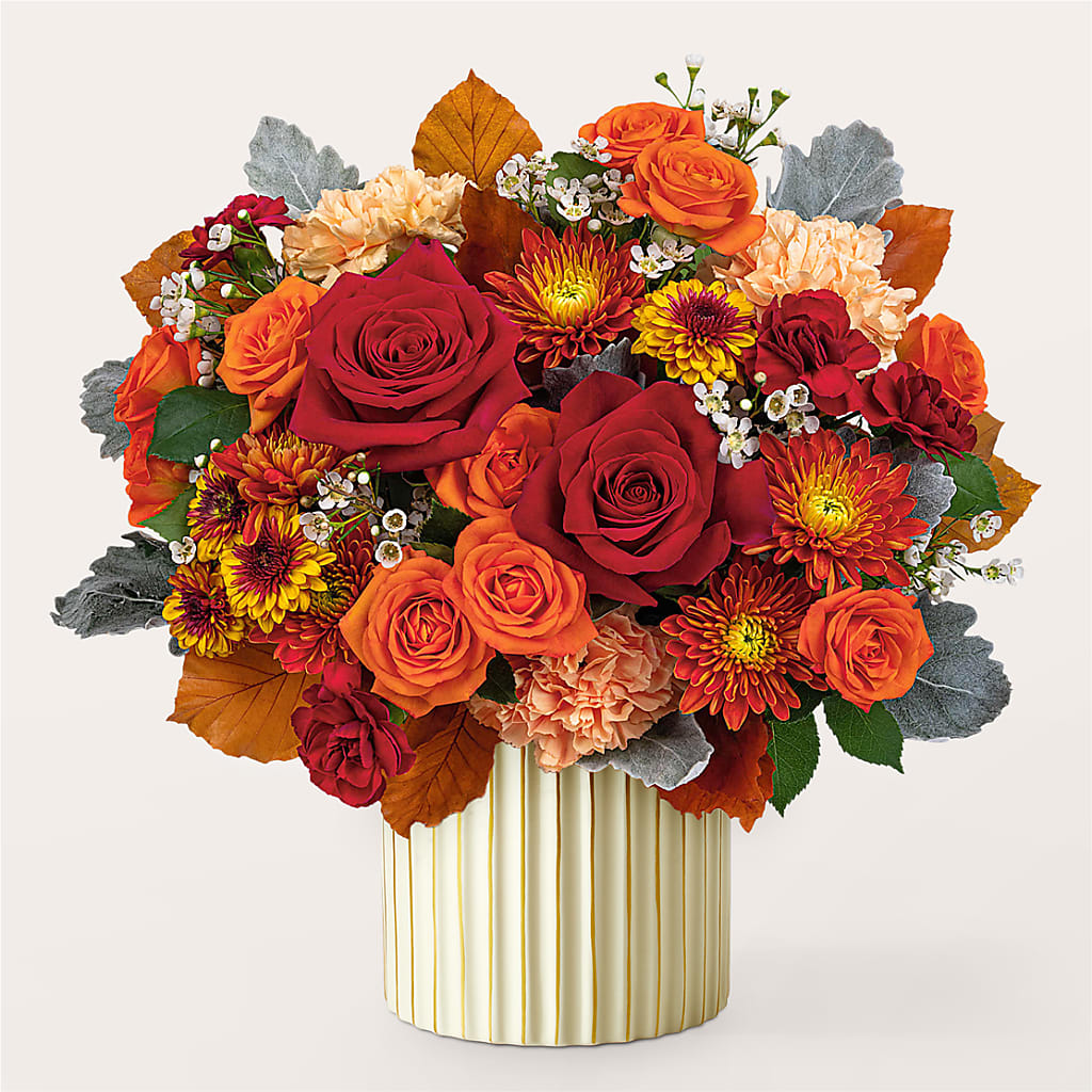 Merlot Bouquet with Ivory Vase – SWEET CREATIONS BROOKFIELD FLWRS & BLLNS, Brookfield IL