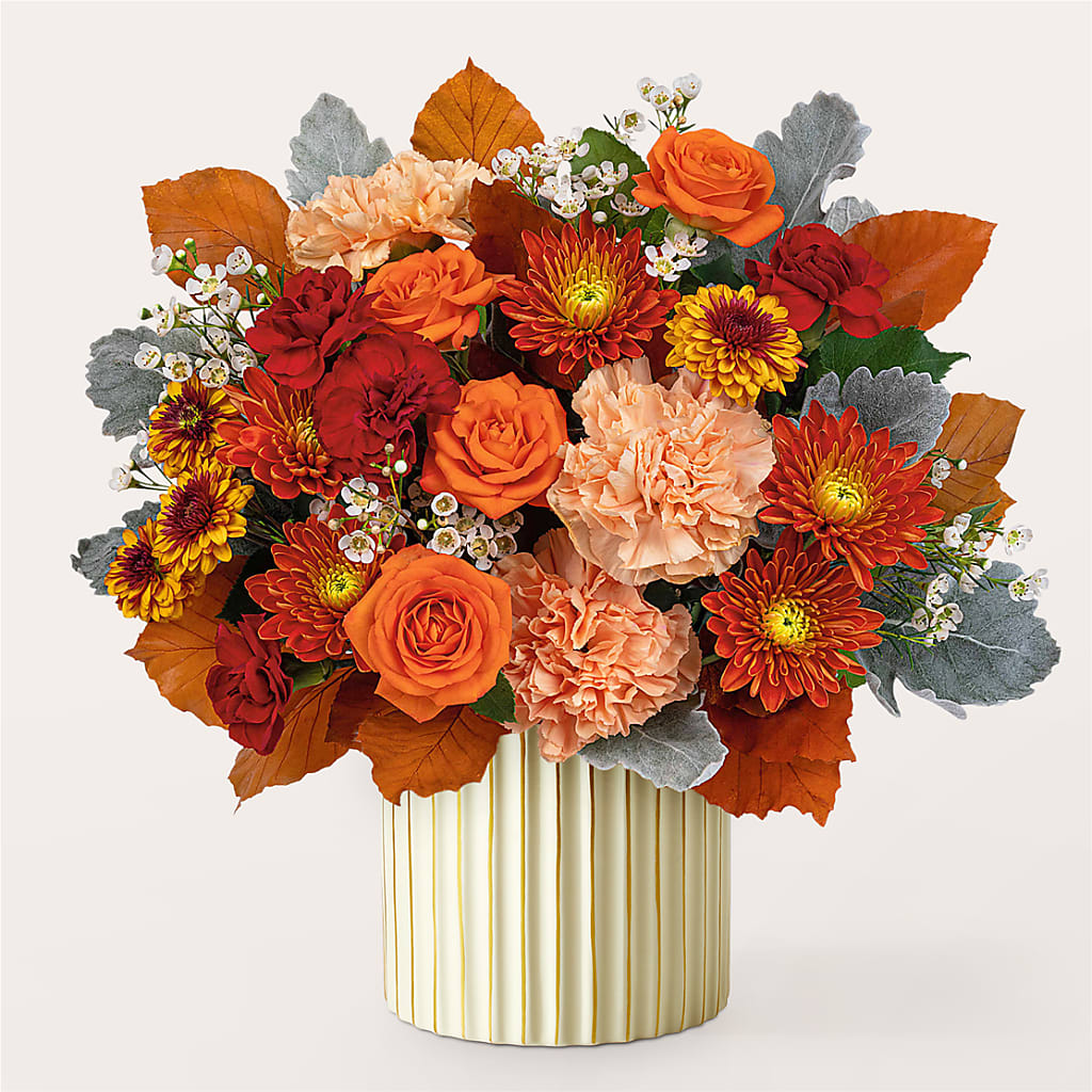 Merlot Bouquet with Ivory Vase – SWEET CREATIONS BROOKFIELD FLWRS & BLLNS, Brookfield IL
