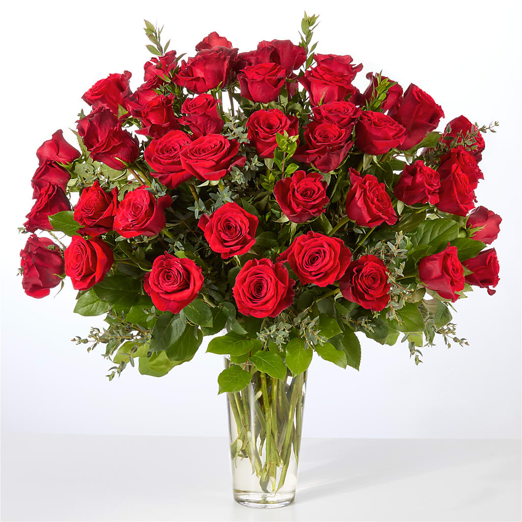 Forever Yours Fifty Stem Red Rose Bouquet – SWEET CREATIONS BROOKFIELD FLWRS & BLLNS, Brookfield IL