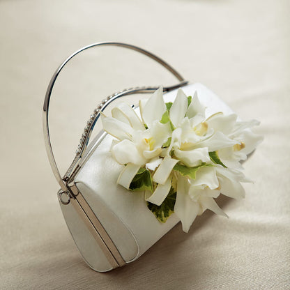 White Purse Decor – SWEET CREATIONS BROOKFIELD FLWRS & BLLNS, Brookfield IL